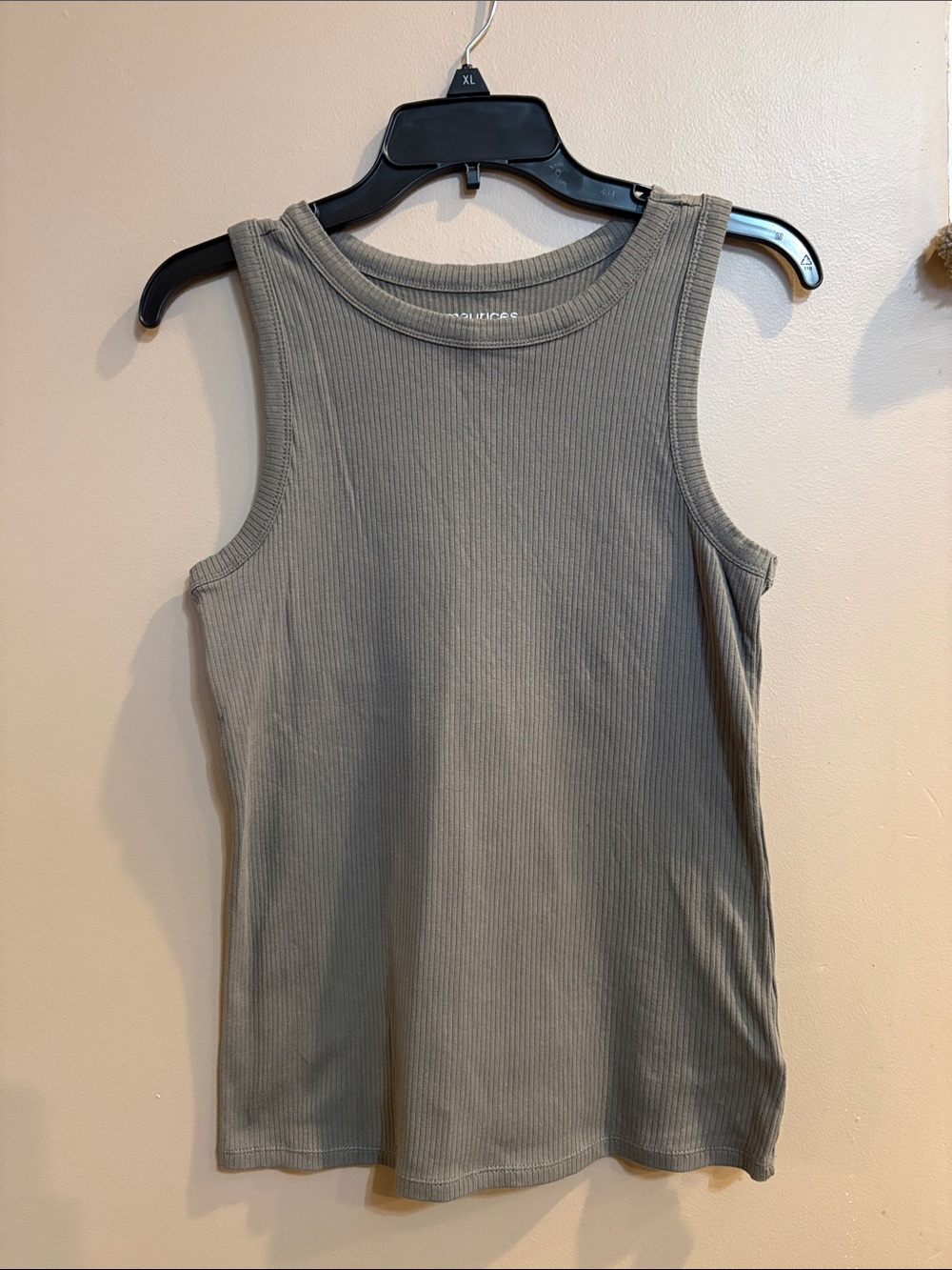 Maurice’s Ribbed Olive/taupe Tank Top — size large